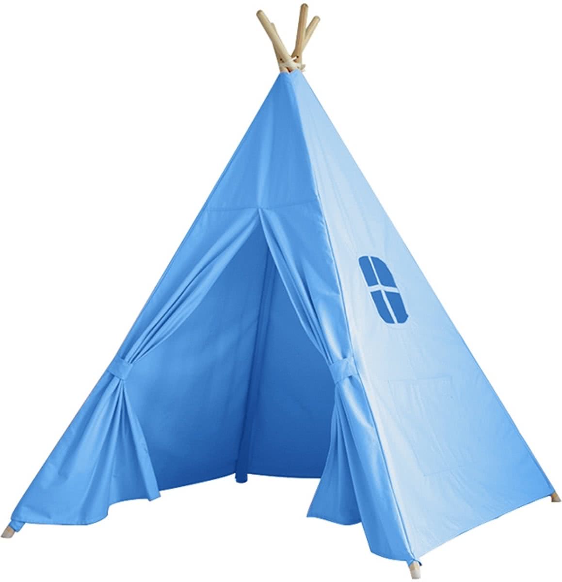 Kindertipi tipi blauw - wigwam - indianentent - speeltent| 100% katoen